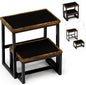 Step Stool for Adults,Holds up to 500Lb,3 in1 Heavy Duty Sturdy Two StepStools for Kichen/Bathroom/High beds, Wooden&Metal Frame, Non-Slip Pads