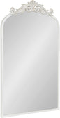 Kate and Laurel Arendahl Traditional Arch Wall Mirror; 19 x 31; Antique White; Vintage Glam Baroque-Inspired Arched Bathroom Vanity Mirror with Ornate Crown