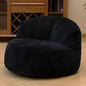 N&V Large Crescent Bean Bag Chair, Adult Size Bean Bag Sack, Foam Filling, Soft Premium Corduroy Bean Bag for Living Room Bedroom Dorm and Office (Black)
