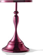 HOMES: Inside + Out Halric Modern 24" Tall Round End Table with Decorated Tabletop and Iron Metal Base, Accent Furniture, Elegant Pedestal Stand for Living Room, Home Office, Chrome Purple