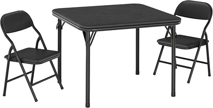 GarveeHome 3-Piece Kids Folding Table and Chairs Set, Toddlers Children's Activity Table and Chairs Set for Dining Room,Daycare,Classrooms