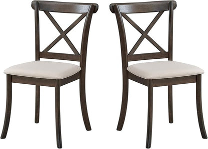 Wooden Dining Chairs Set of 2, Kitchen Chairs Upholstered Dining Chair, Farmhouse Dining Chairs for Dining Table, Max Load 300 Lbs,Brown