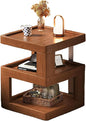 Solid Wood Nightstand,End Tables Bedroom Small Shelf Modern Nightstand Wood Side Table (Walnut Brown-21.3 * 15.8 * 15.8)