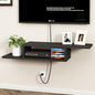 ChooChoo Floating TV Unit, Wall Mount Entertainment Center Media Console for Living Room, Bedroom, Black