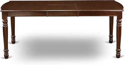 East West Furniture DOT-MAH-T Dover Dining Table - a Rectangle Wooden Table Top with Butterfly Leaf & Stylish Legs, 42x78 Inch, Mahogany