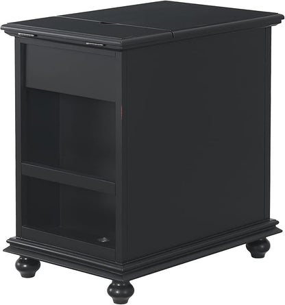 Martin Svensson Home Elegant Chairside End Table, 24 in x 16 in x 25 in, Antique Black