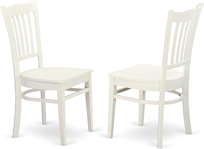 East West Furniture MZGR3-LWH-W 3 Piece Kitchen Table & Chairs Set Contains a Rectangle Dining Table with Dropleaf and 2 Dining Room Chairs, 36x54 Inch, Linen White