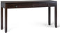 SIMPLIHOME Cosmopolitan Console Table - 60 Inch Wide Solid Wood Sofa Table in Mahogany Brown, Contemporary Storage Table for Entryway or Living Room with 3 Drawers, Square-Edged Top, and Tapered Legs