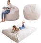 HIGOGOGO Giant Bean Bag Chair Bed for Adults,Convertible Beanbag Folds from Lazy Chair to Floor Mattress Bed,Large Floor Sofa Couch with High-Density Foam Filling, Machine Washable