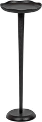 Kate and Laurel Alessia Modern Decorative Metal Drink Table; 8 x 8 x 22; Black; Round Cast Aluminum Pedestal Plant Stand with Rough Texture and Deckled Edge