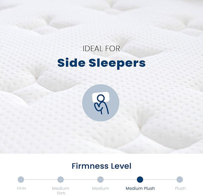 Coolvie Full Size Mattress 14 Inch, Hybrid Soft Medium Plush Mattress with Gel Memory Foam for Adaptive Support and Pressure Relief, Cloud-Like Sleep Mattress in A Box for Silent, 100-Night Trial