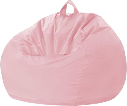 Homguava 2FT Bean Bag Chair: 2' Bean Bags with Memory Foam Filled,Comfy Beanbag Chairs Round Bean Bag Sofa with Dutch Velvet Cover-Light Pink