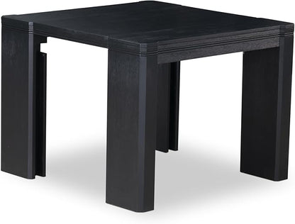 X02VE-206-50 - 5-pc Dining Room Table Set a Rectangular Dining Table and 2 wooden Benches and 2 Dark Gotham Grey Linen Fabric Chairs, 39x120 Inch, Wire Brushed Black