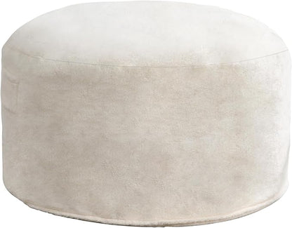 Hobestluk 5ft Bean Bag Chairs for Adults Large Beanbag Chair with Plush Faux Fur Cover Big Bean Bag Chair for Living Room Bedroom Dorm Office - White (50” x 50” x 24")