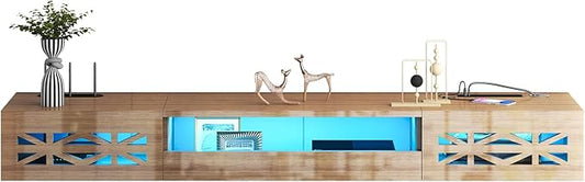 Floating TV Stand, 71" Floating Entertainment Center Wall Mounted,Floating Wall Mounted TV Shelf with,Modern High Gloss tv Cabinet Media Console with Storage