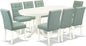 East West Furniture VAAS9-LWH-43 9 Piece Dining Room Set Includes A Wooden Dining Table and 8 Willow Green Polyester Fabric Parsons Chairs, Linen White
