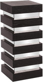Howard Elliott Stepped Pedestal Accent Table, Black Wood and Mirrored Side End Table for Home Decor, Small Space Pedestal Table for Bedroom, Living Room & Entryway, 12 x 12 x 28 Inch, Medium