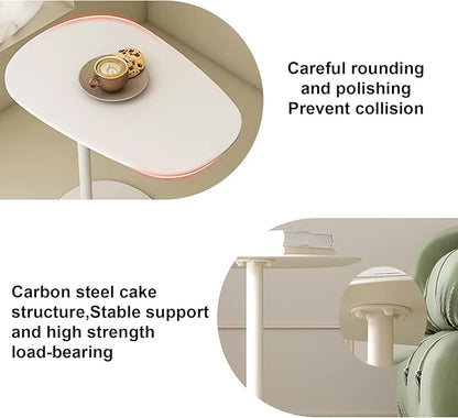 Modern Metal Side Table C Shaped End Table for Couch Slim Sofa Side Table Snack End Table Tv Trays for Eating On Couch for Dining Room, Living Room, Cafe and Balcony (1Pack)