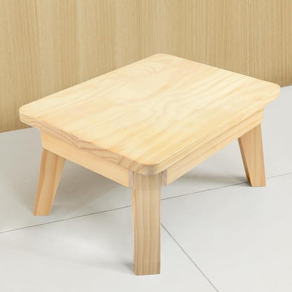 HOUCHICS Wooden Step Stool,One Step Stool for Adult Kids,Wood Bedside Step Stools for Kitchen,Bathroom,Bedroom(Wooden)