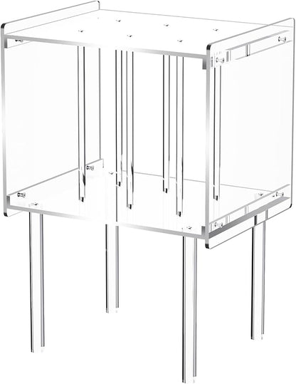 Acrylic Record Player Stand, with Vinyl Storage, Clear Acrylic Side Table (Clear)