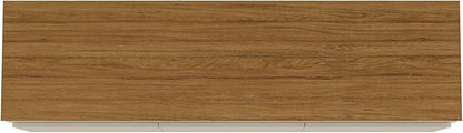 Manhattan Comfort Yonkers 63 Inch Mid Century Modern TV Stand with Storage, 3 Flip Down Door, Hole for Wire Management, Fits Up to 60" Television, Durable & Versatile Console Table, Off White/Cinnamon