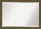 Amanti Art Bronze Bathroom Mirror for Over Sink, 28x40 Blaine Light Bronze Narrow Rectangle Vanity Mirror, Large Modern Contemporary Frame, Hangs Horizonally and Vertically, Bathroom Wall Decor