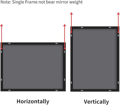 Black Bathroom Mirror for Wall, 60x30 Inch Rectangle Mirrors with Metal Frame, Modern Vanity Wall Mirror Decor for Bathroom Living Room, Entryway Hangs Horizontal or Vertical
