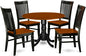 East West Furniture DLWE5-BCH-W 5 Piece Kitchen Table & Chairs Set Includes a Round Dining Room Table with Dropleaf and 4 Solid Wood Seat Chairs, 42x42 Inch, Black & Cherry