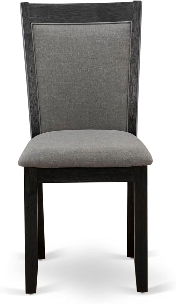 East West Furniture V677MZ650-6 6 Piece Dining Set Contains a Rectangle Dining Room Table with V-Legs and 4 Dark Gotham Grey Linen Fabric Parson Chairs with a Bench, 40x72 Inch, Multi-Color