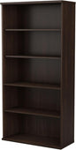 Bush Business Furniture Studio C Tall 5 Shelf Bookcase in Black Walnut, Large Bookshelf for Home or Professional Workplace Organization