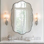 ANDY STAR Brushed Nickel Mirror Scalloped Edge - Modern Bathroom Wall Mirror 22x30 Inch, Corrosion Resistant, Easy Clean SUS Frame