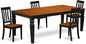 East West Furniture LGAN5-BCH-W 5 Piece Dining Room Table Set Includes a Rectangle Wooden Table with Butterfly Leaf and 4 Kitchen Dining Chairs, 42x84 Inch, Black & Cherry