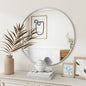 BEAUTYPEAK 20 Inch Round Mirror, Metal Frame Circle Mirror, Wall Mounted for Entryway, Bathroom, Vanity, Living Room, White