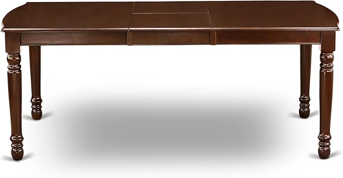 East West Furniture DOAS5-MAH-26 5 Piece Dining Room Table Set Includes A Kitchen Table and 4 Burgundy Polyester Fabric Padded Chairs, Mahogany