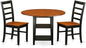 East West Furniture SUPF3-BCH-W 3 Piece Dining Room Furniture Set Contains a Round Kitchen Table with Dropleaf & Shelves and 2 Dining Chairs, 42x42 Inch, Black & Cherry