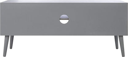 SAFAVIEH Sorrel TV Stand for up to 55" Flatscreen – Distressed Grey, 2 Doors with Interior Storage, 2 Open Shelves, Entertainment Media Console (MED5701D)