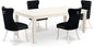 East West Furniture LGDA5-LWH-24 5 Piece Dining Table Set Includes a Rectangle Wooden Table with Butterfly Leaf and 4 Polyester Fabric Upholstered Chairs, 42x84 Inch, linen white