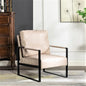 Container Furniture Classic Mid Century Modern Accent Chair with Durable Square Metal Frame, Armchair for Living Room, Bedroom, Home Office in Spotted Microfiber Upholstery, Light Camel