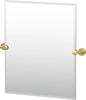 Gatco 4239SM Latitude II Rectangle Mirror, 24" H, Brushed Brass Wall Mounted 24" H x 19.50" W Pivoting (Tilting) Beveled Bathroom Vanity Mirror Total Width with Brackets 24"