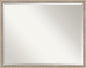 Amanti Art White Bathroom Mirror for Over Sink, 23x29 Hardwood Wedge White Wash Rectangle Vanity Mirror, Large Rustic Farmhouse Wood Frame, Hangs Horizonally and Vertically, Bathroom Wall Decor