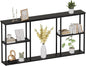 WOHOMO Black Console Table,3-Tier Small Entryway Table,Long Sofa Table for Hallway,Living Room(63 inch)