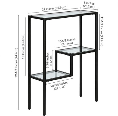Henn&Hart 22" Wide Rectangular Console Table in Blackened Bronze, Entryway Table, Accent Table for Living Room, Hallway