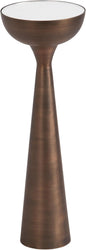 Kate and Laurel Chandon Mid-Century Sophisticated Drink Table; 8 x 8 x 23; Bronze; Glam Sculptural Plant Pedestal Table for Use as Antique Mini Table or Bathtub Accent Table