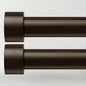 2 Pack Curtain Rods for Windows 28 to 48 Inch(2.3-4ft), 1 Inch Bronze Curtain Rods Set, Adjustable Heavy Duty Curtain Rod for Patio Bedroom Living Room, Modern Drapery Rods, Size 32"- 60"
