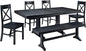 Walker Edison 6-Piece Black Solid Wood Dining Set
