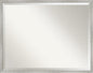 Amanti Art White Bathroom Mirror for Over Sink, 23x29 Shiplap White Narrow Rectangle Vanity Mirror, Large Coastal Wood Frame, Hangs Horizonally and Vertically, Bathroom Wall Decor, Beveled Edge