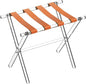 Sumerflos Acrylic Luggage Rack for Guest Room - Foldable Suitcase Stand with Leather Straps for Bedroom Living Room Hotel Heavy-Duty, Holds up to 50-100 lb lightweight Space Saving (Orange & Handle - 1 Pcs)