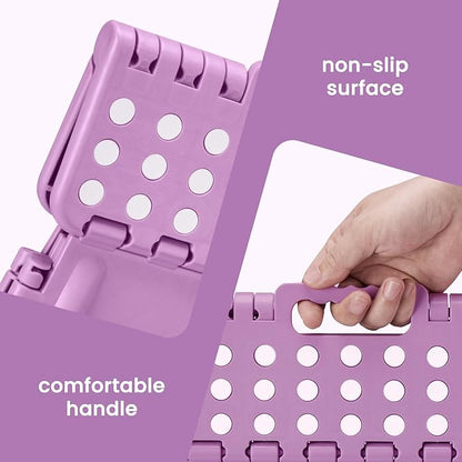 ACSTEP 13 Inch Folding Step Stool,Foldable Step Stools for Kids and Adults 300 LB Capacity, 300 LB Capacit Suitable for Kitchen Fishing (Light Purple)