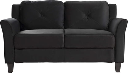 3 Pieses Modern Living Room Sofa Sets Polyester Blend Button Tufted Sofa&Couch Include 3Seaters Couch, Loveseat and Armchair with Ergonomically Curved Armrests for Home Apartment Office