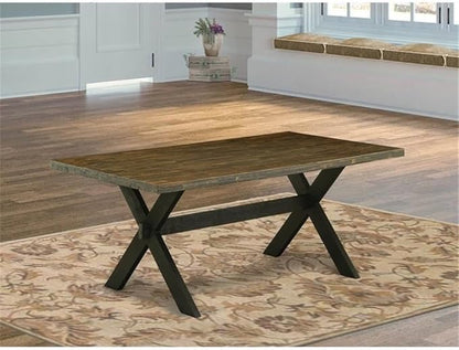 East West Furniture XT677 X-Style Kitchen Dining Table - a Rectangle Wooden Table Top with Stylish Legs, 40x72 Inch, Multi-Color